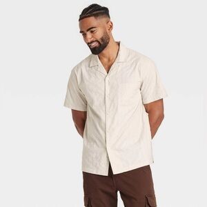 Goodfellow & Co Men's Beige Short Sleeve Shirt